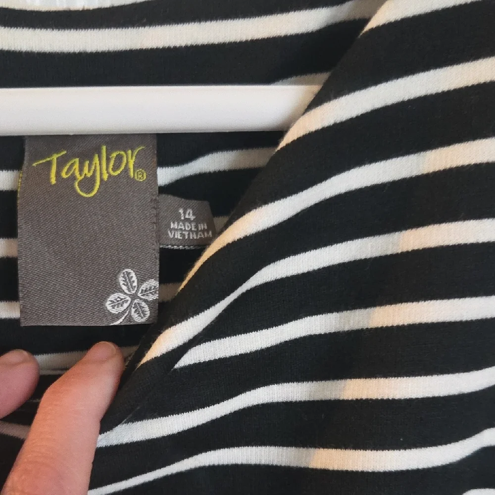 Taylor Black and White Striped Dress